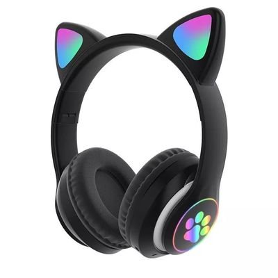 黒いブルートゥース猫のヘッドホーン、ブルートゥースの折り畳み式の無線ヘッドホーン